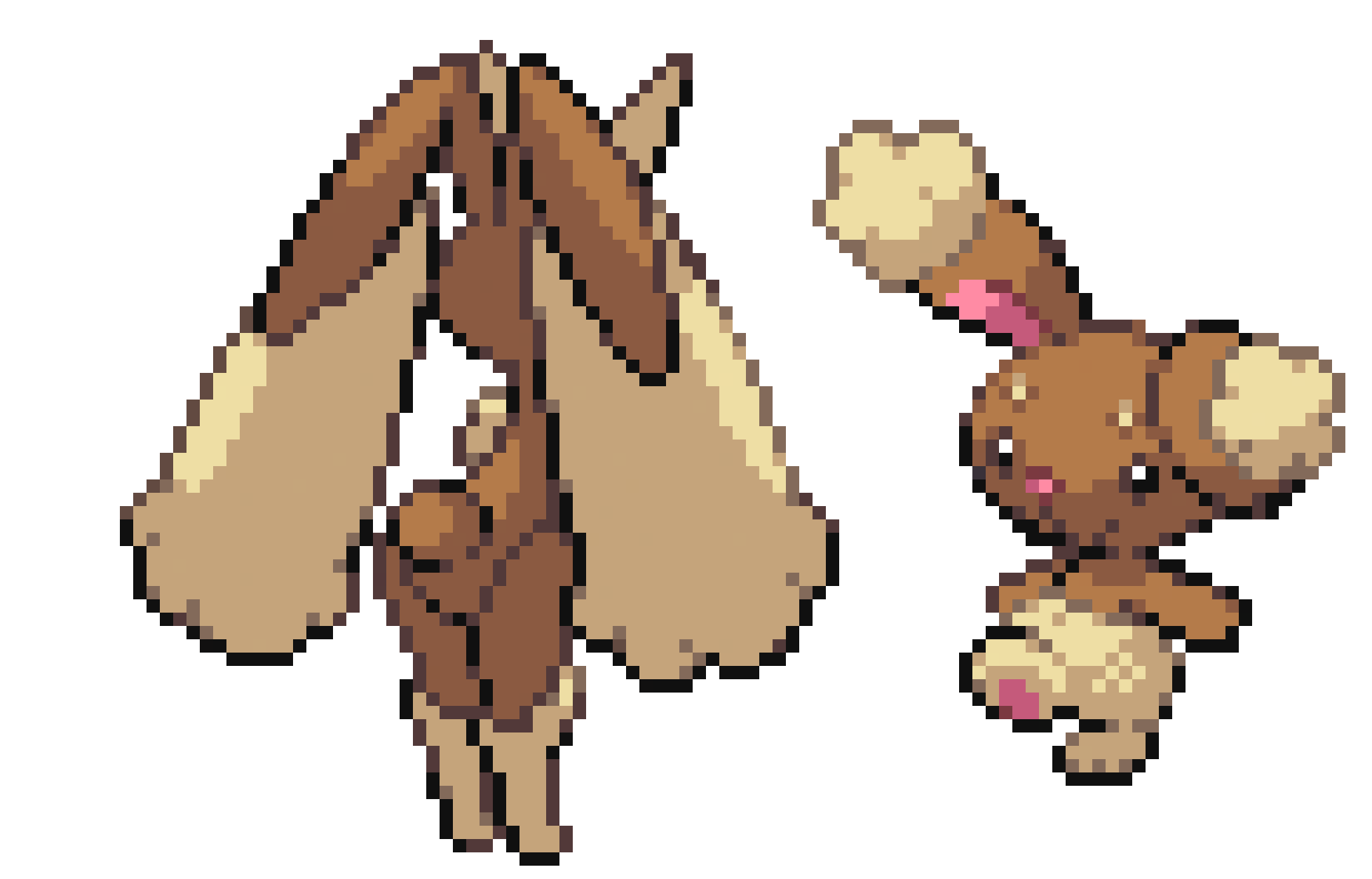 Bunnies, pixel art by Cosmic Builder